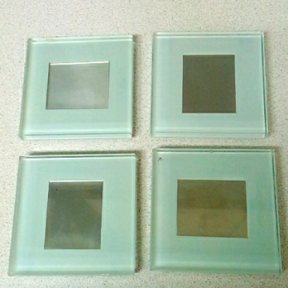 Glass picture frame coasters x4